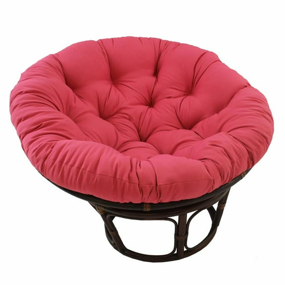 International Caravan 42-Inch Rattan Papasan Chair with Solid Twill Cushion