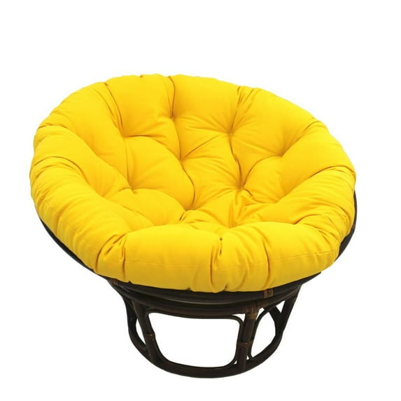 International Caravan 42-Inch Rattan Papasan Chair with Solid Twill Cushion