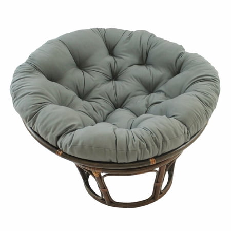 International Caravan 42-Inch Rattan Papasan Chair with Solid Twill Cushion