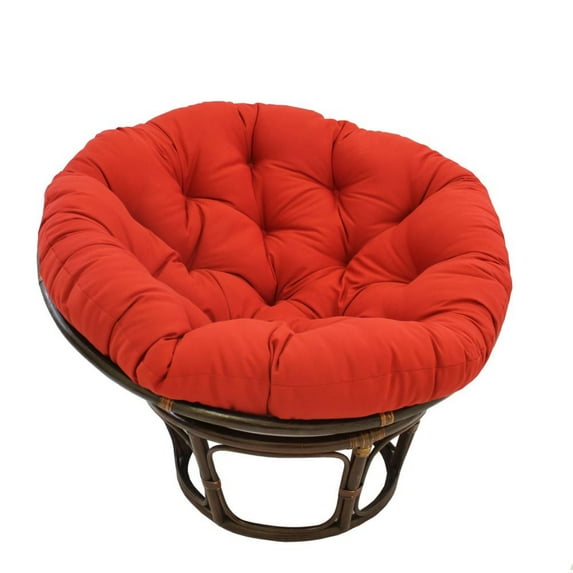 International Caravan 42-Inch Rattan Papasan Chair with Solid Twill Cushion