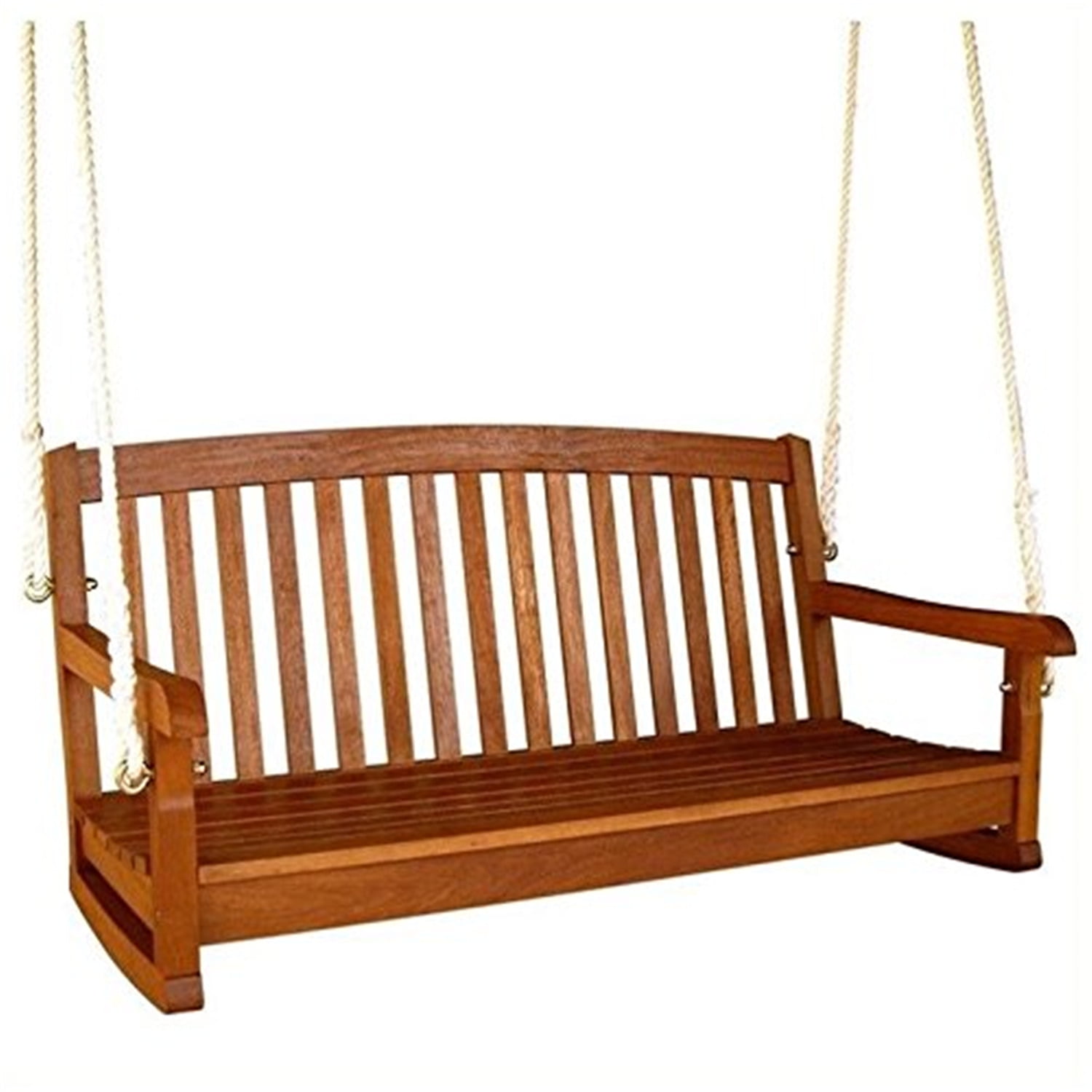 International Caravan Royal Tahiti Curved Back Wood Two Seated Swing International Caravan Royal Tahiti Curved Back Wood Two Seated Swing