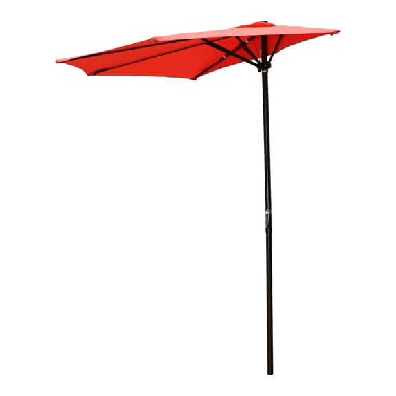 International Caravan 9 inches Solid Print Half Round Patio Umbrella, Wind-Resistant