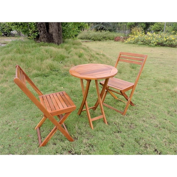 International Caravan Acacia Folding Bistro Set (Set of 3), stain