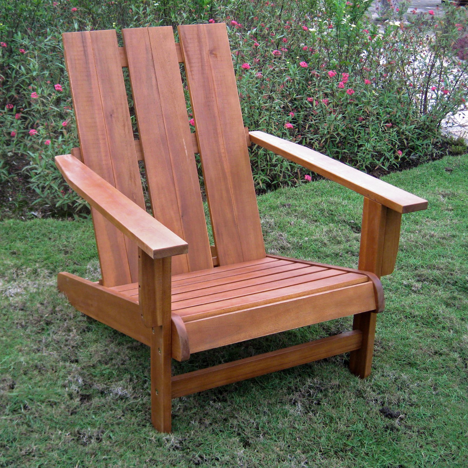 International Caravan  Acacia Large Square Back Adirondack Chair - Rustic Brown - image 1 of 2
