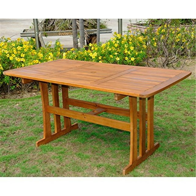 International Caravan Acacia Rectangular Dining Table Rustic Brown