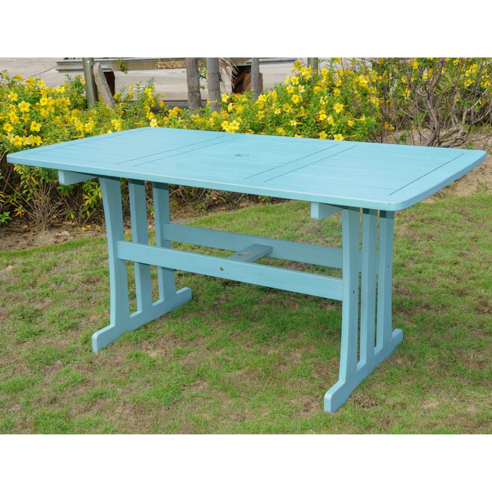 Acacia Rectangular Dining Table -Sky Blue - Walmart.com