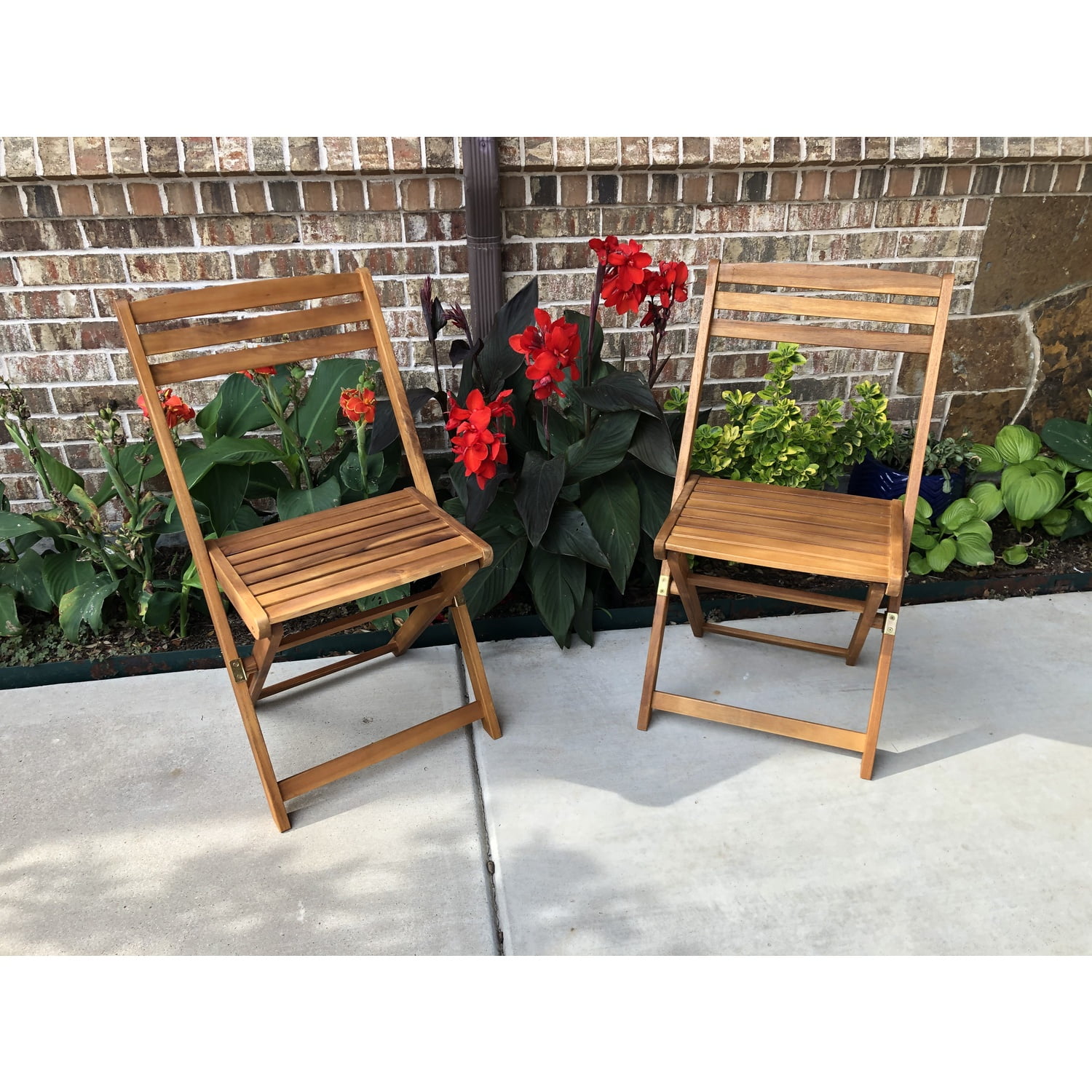 International Caravan Acacia Wood Folding Chairs (Set of 2) International Caravan Acacia Wood Folding Chairs (Set of 2)