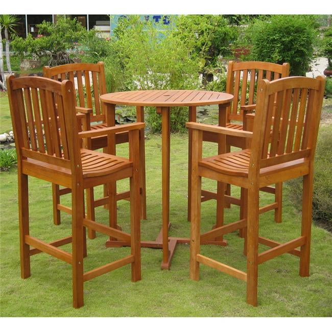 International Caravan Albacete Set of 5 Bar Height Table Group International Caravan Albacete Set of 5 Bar Height Table Group