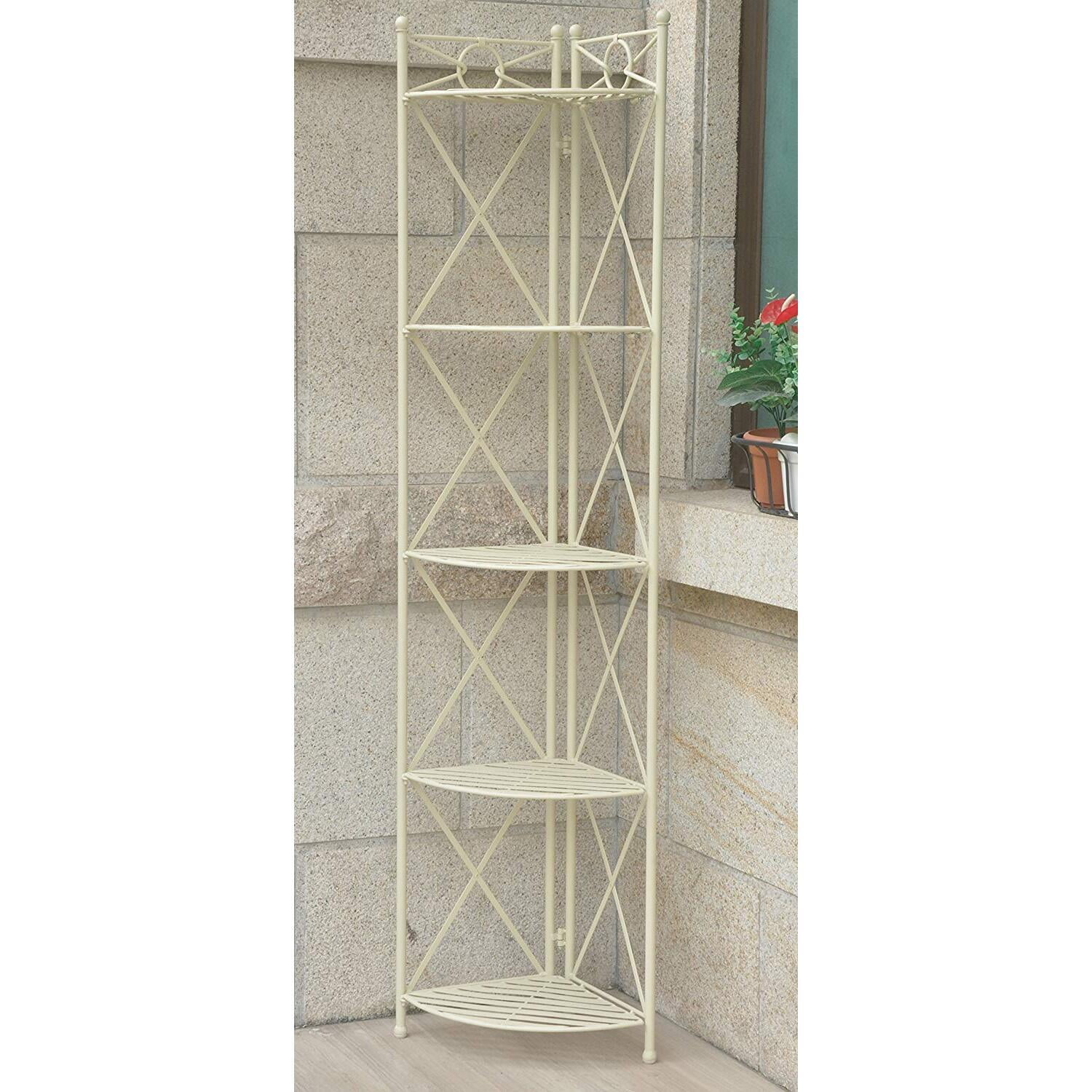 International Caravan Iron 5-Tier Corner Shelf International Caravan Iron 5-Tier Corner Shelf