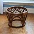 thumbnail image 1 of International Caravan Bali 18" Rattan Papasan Outdoor Ottoman Frame - Dark Honey, 1 of 2