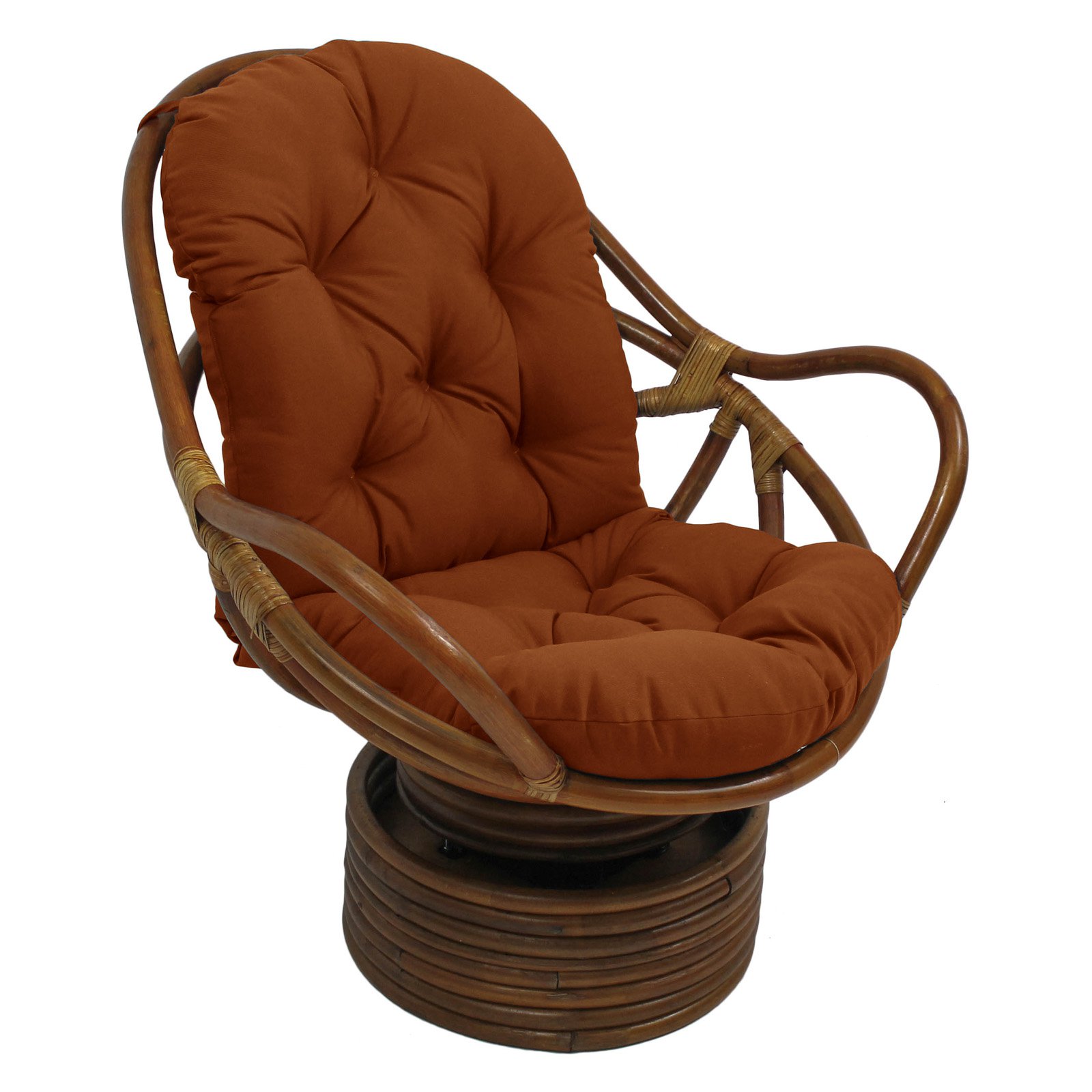 International Caravan Bali Rattan Swivel Rocker Chair with Cushion - image 1 of 5