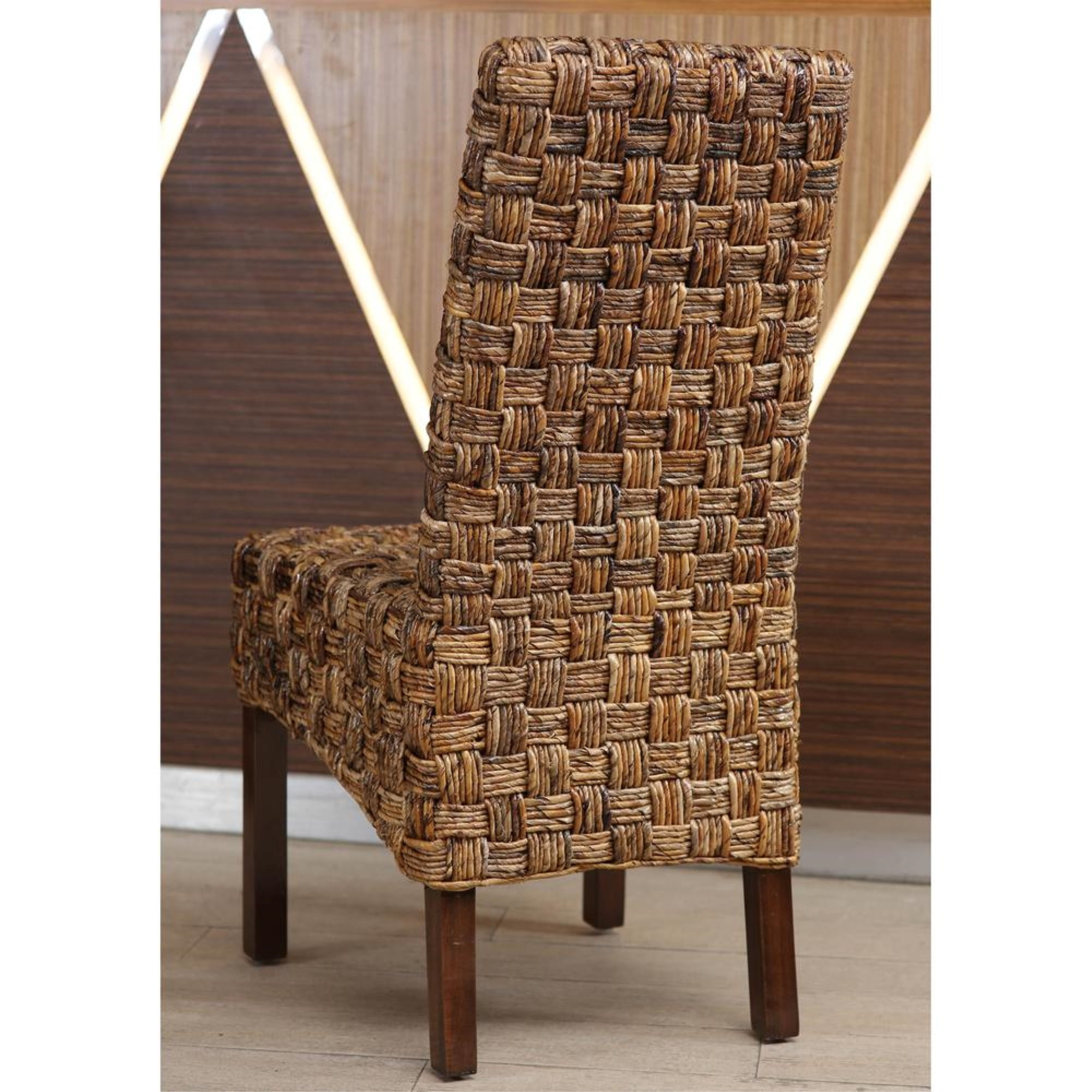 Victor Hand-Woven Abaca and Mahogany Side Chair