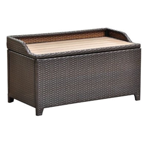 International Caravan Barcelona Patio Storage Bench in Chocolate