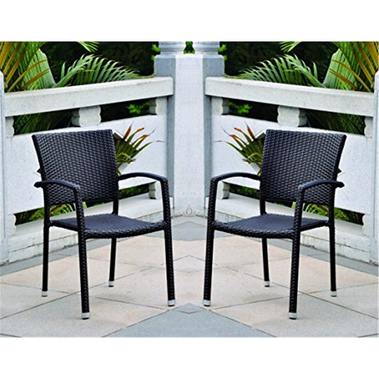 International Caravan  Barcelona Resin Wicker/Aluminum Outdoor Dining Chairs (Set of 6)