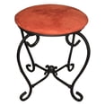 thumbnail image 1 of International Caravan Cambridge Round Vanity Stool in Red Wine, 1 of 2
