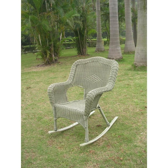 International Caravan Camelback Resin Wicker Rocker