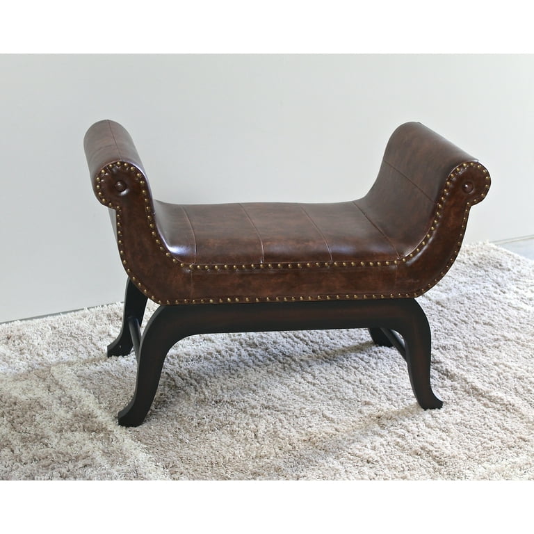 International Caravan Faux Leather Vanity Stool International Caravan Faux Leather Vanity Stool