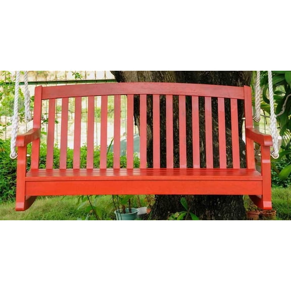 International Caravan Furniture Piece Acacia Two Seater Swing With Curved Back