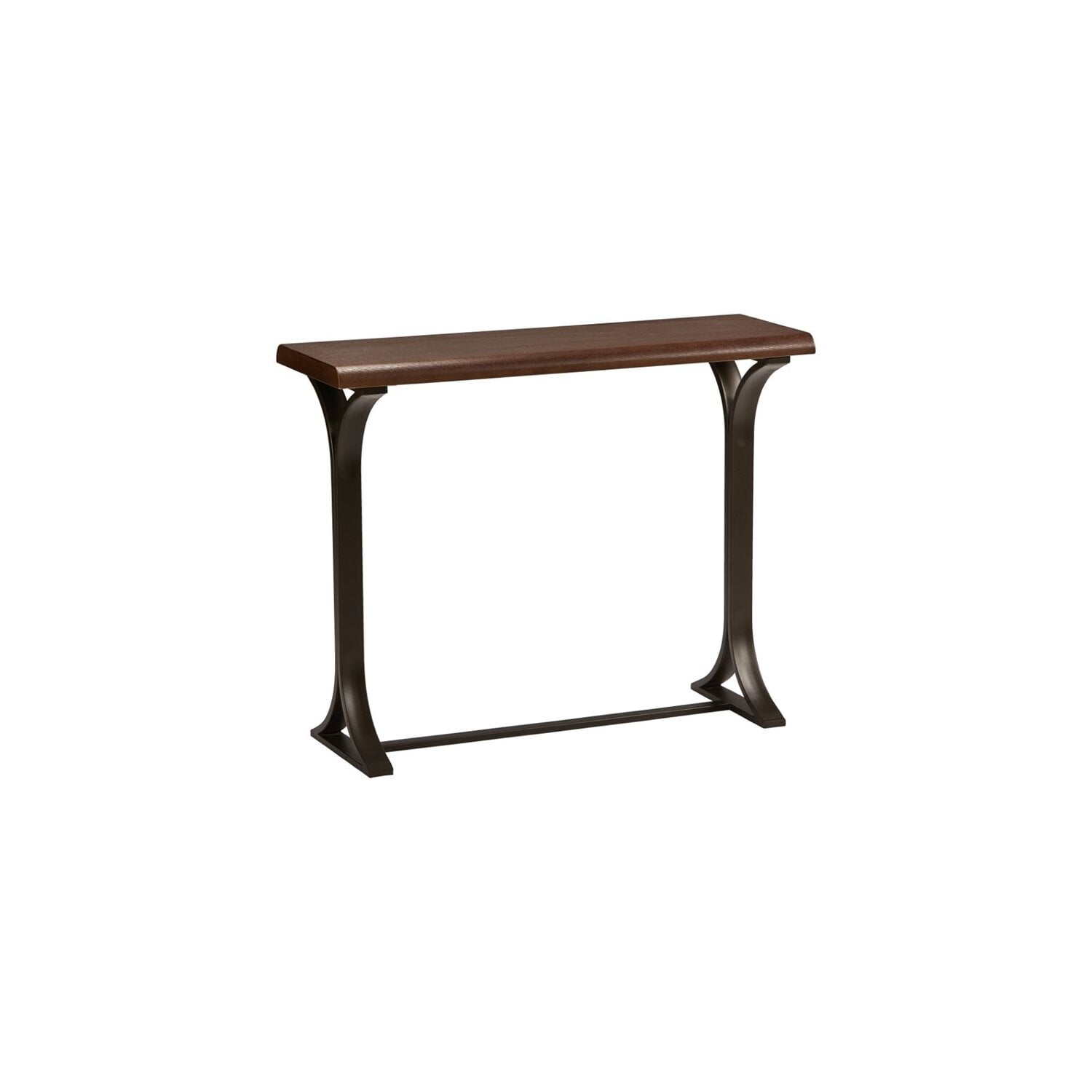 Sonoma Oak Wood Veneer and Metal Console Table