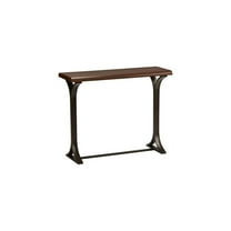 International Caravan QJ-267-WT-SN Hamburg Contemporary MDF & Metal Console Table, Sonoma Oak Wood Veneer