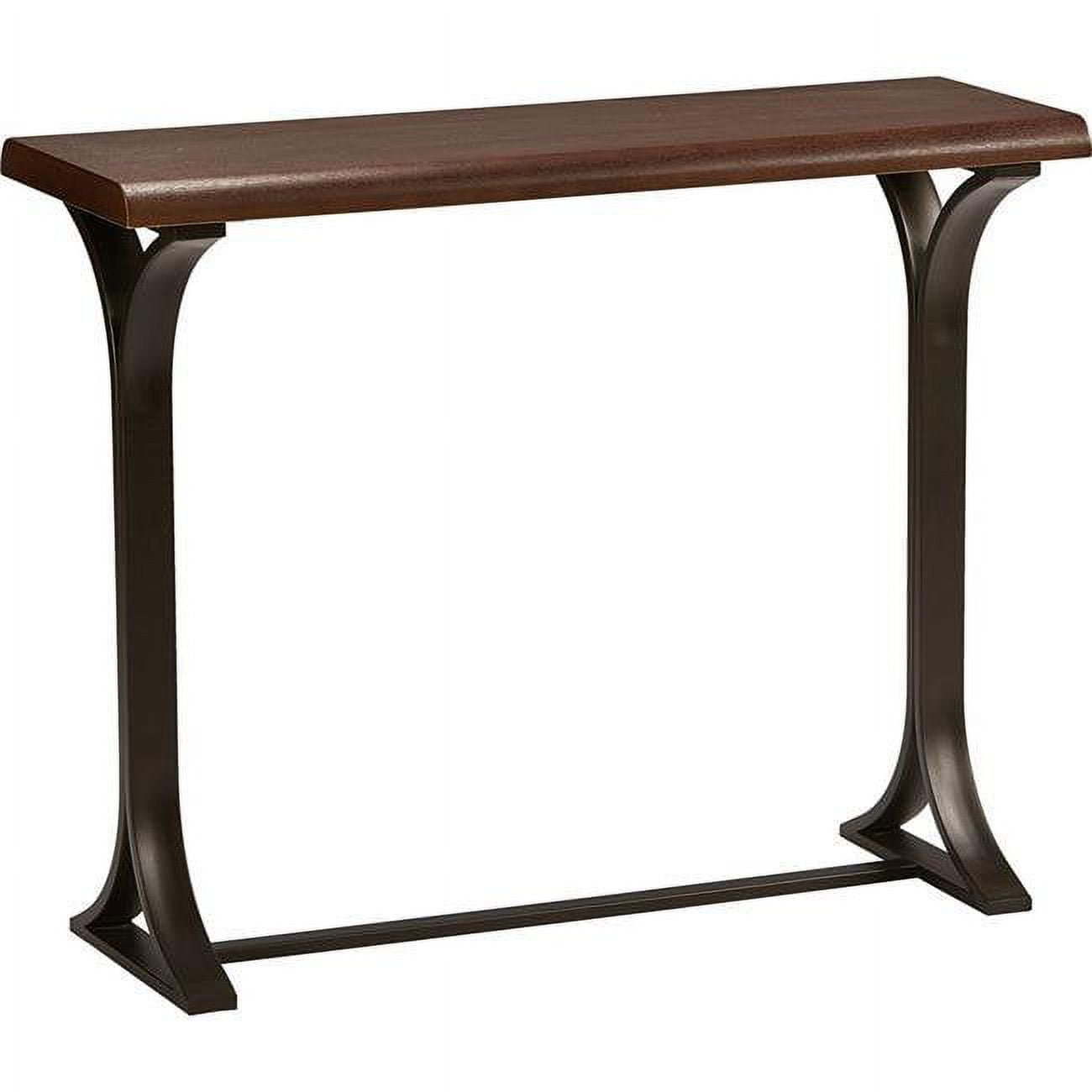 Sonoma Oak Wood Veneer and Metal Console Table