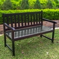 thumbnail image 1 of Highland Acacia Wood 49-inch Bench - Black, 1 of 2