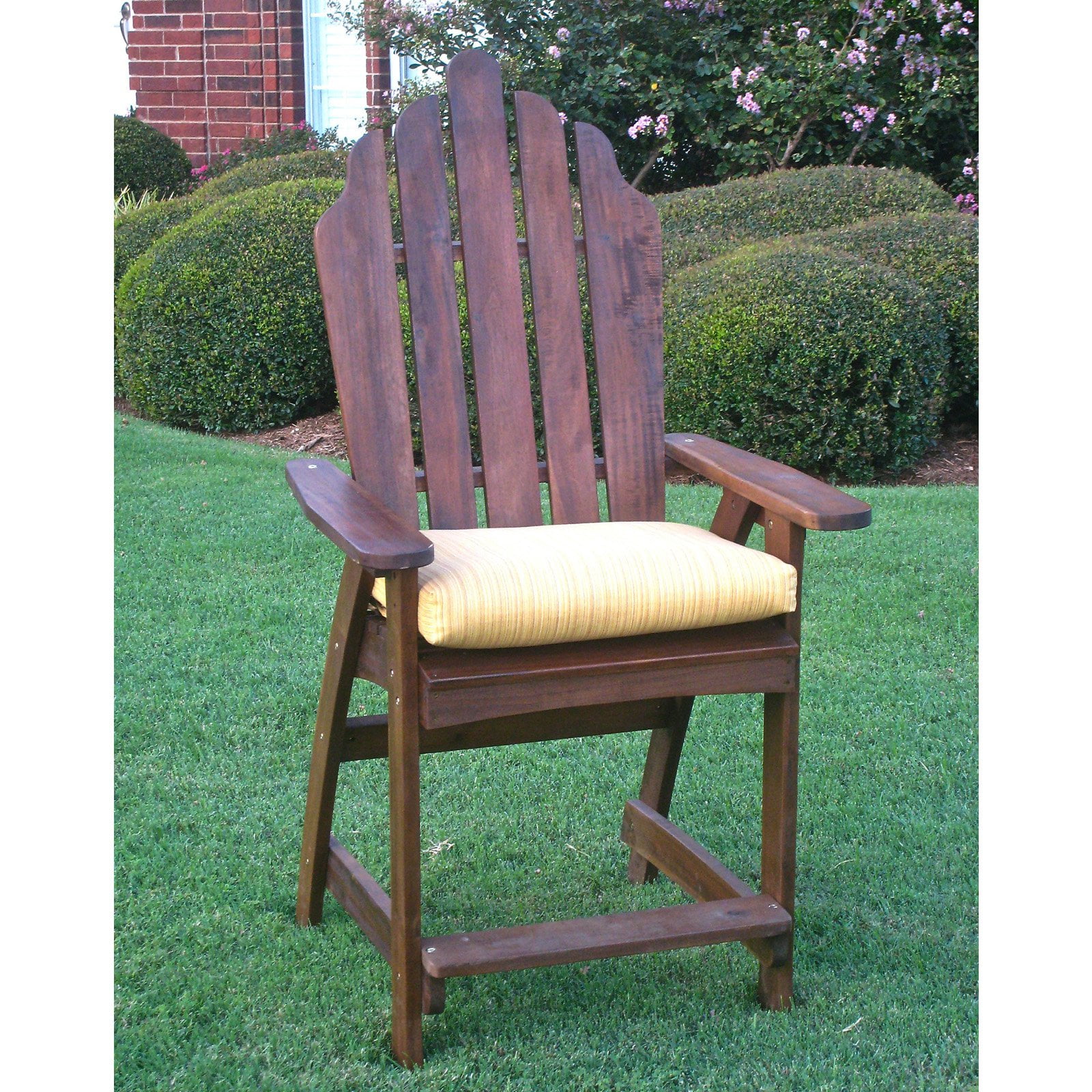 International Caravan Highland Acacia Adirondack Patio Bar Chair