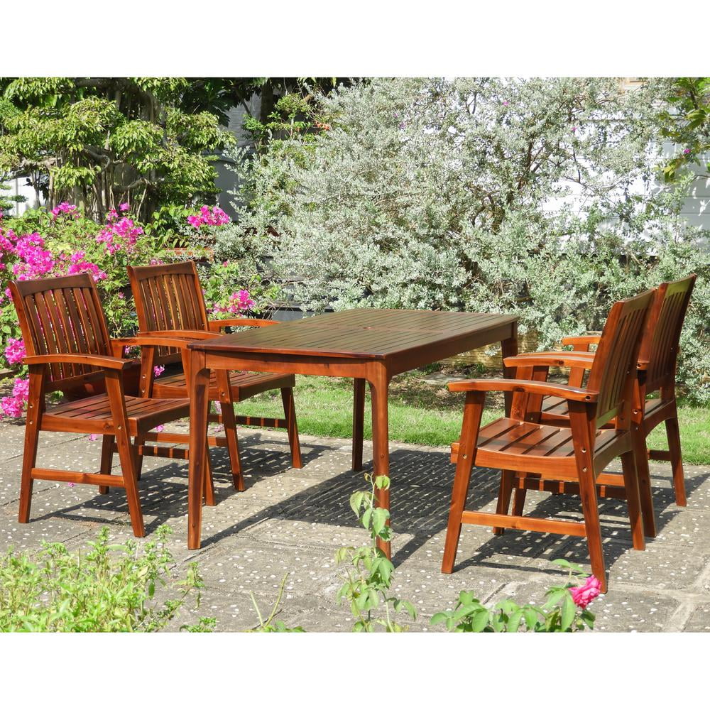 Highland 5-Piece Acacia Wood Patio Dining Set