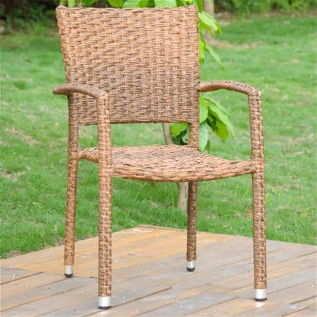 International Caravan Ibiza Resin Wicker/Aluminum Outdoor Dining Chair (Set of 6) Espresso