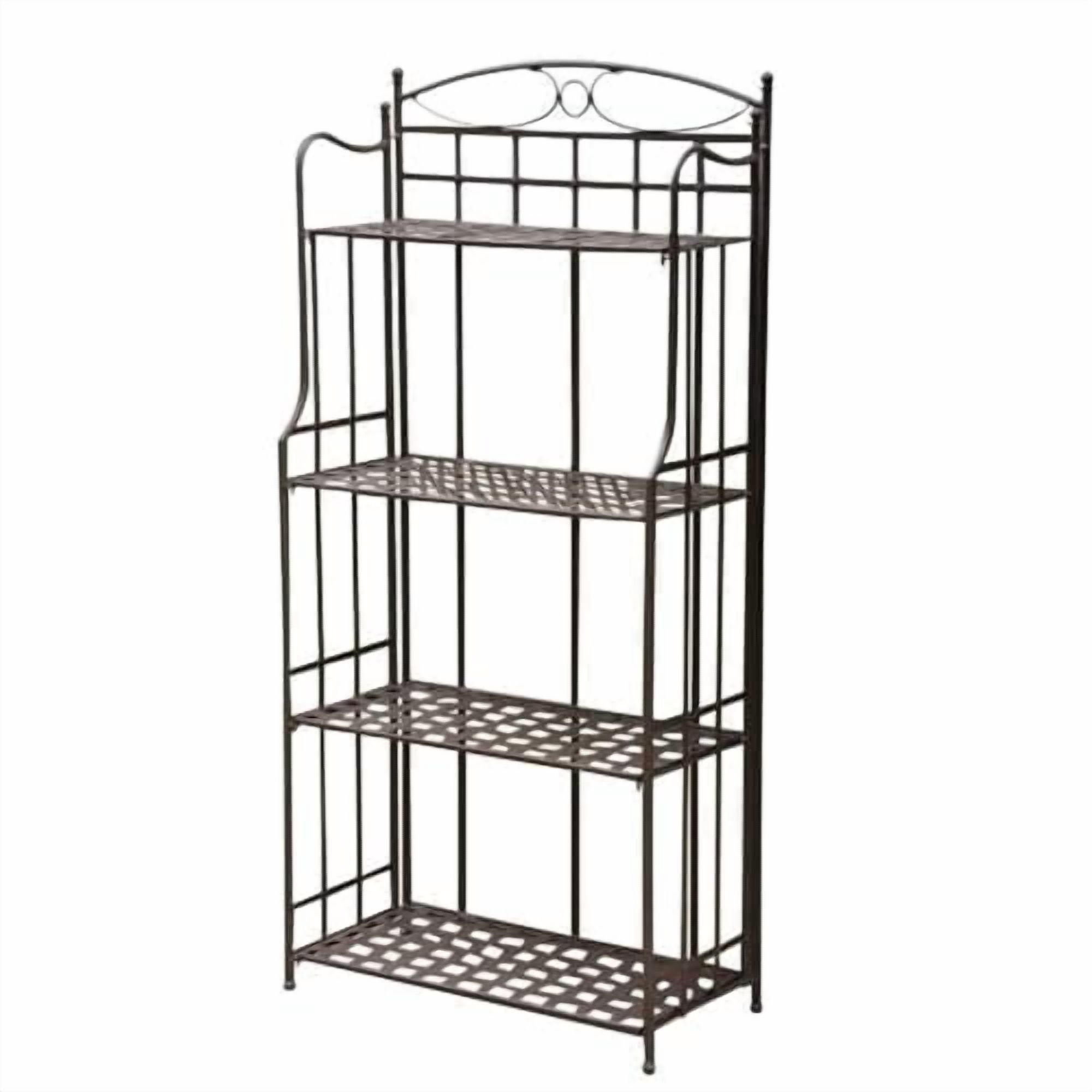 International Caravan Iron Outdoor/Indoor Folding Bakers Rack - Walmart.com