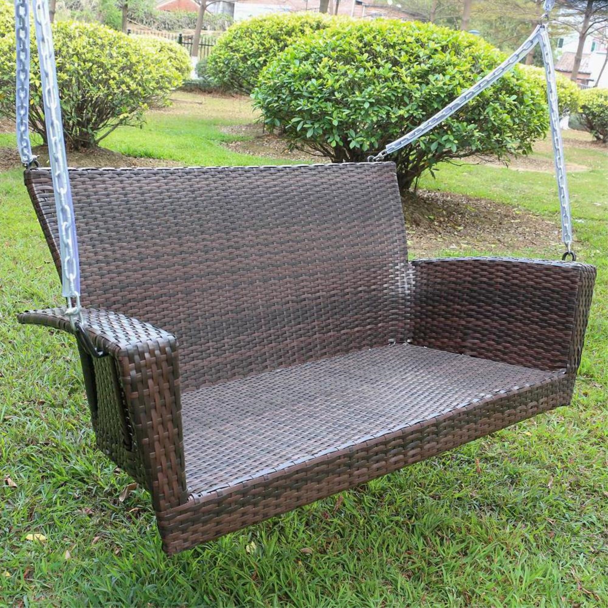 International Caravan Kingston Resin Wicker Porch Swing for