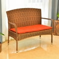 thumbnail image 1 of International Caravan Majorca Resin Pandan Steel Loveseat with Cushions, 1 of 4