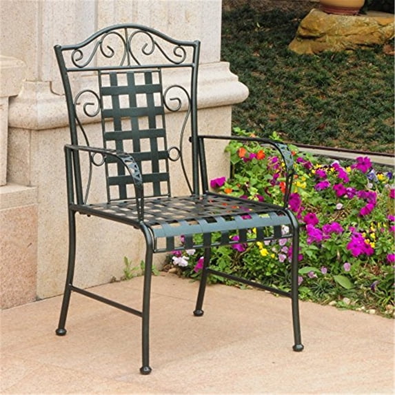 International Caravan Mandalay 2-Piece Iron Chairs in Verdi Green