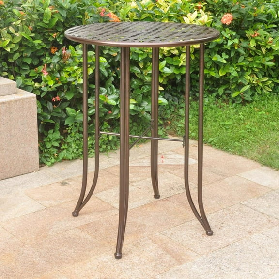 International Caravan Mandalay Iron Bar Height Round Table