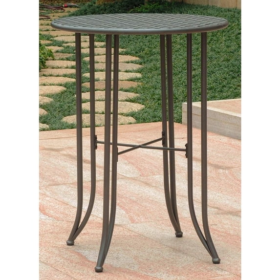 International Caravan Mandalay Round Bar Table - Iron Height Table for ...