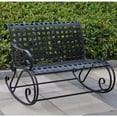 thumbnail image 1 of International Caravan Mandalay Iron Patio Rocker Loveseat in Black, 1 of 3