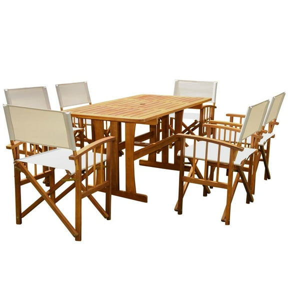 International Caravan Messina Acacia Wood 7 Piece Dining Group