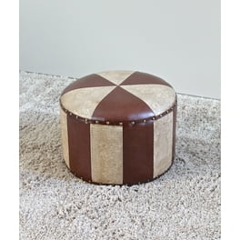 International Caravan Mini Round Faux Leather Stool International Caravan Mini Round Faux Leather Stool