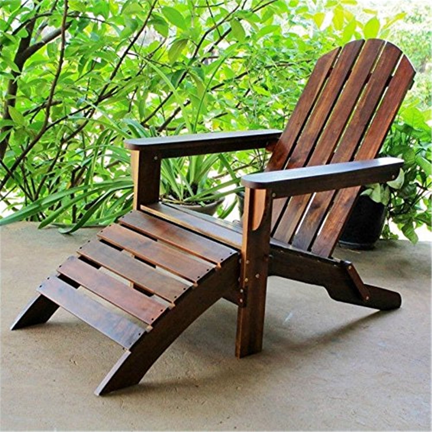 International Caravan Outdoor Adirondack Chair with Footrest International Caravan Outdoor Adirondack Chair with Footrest