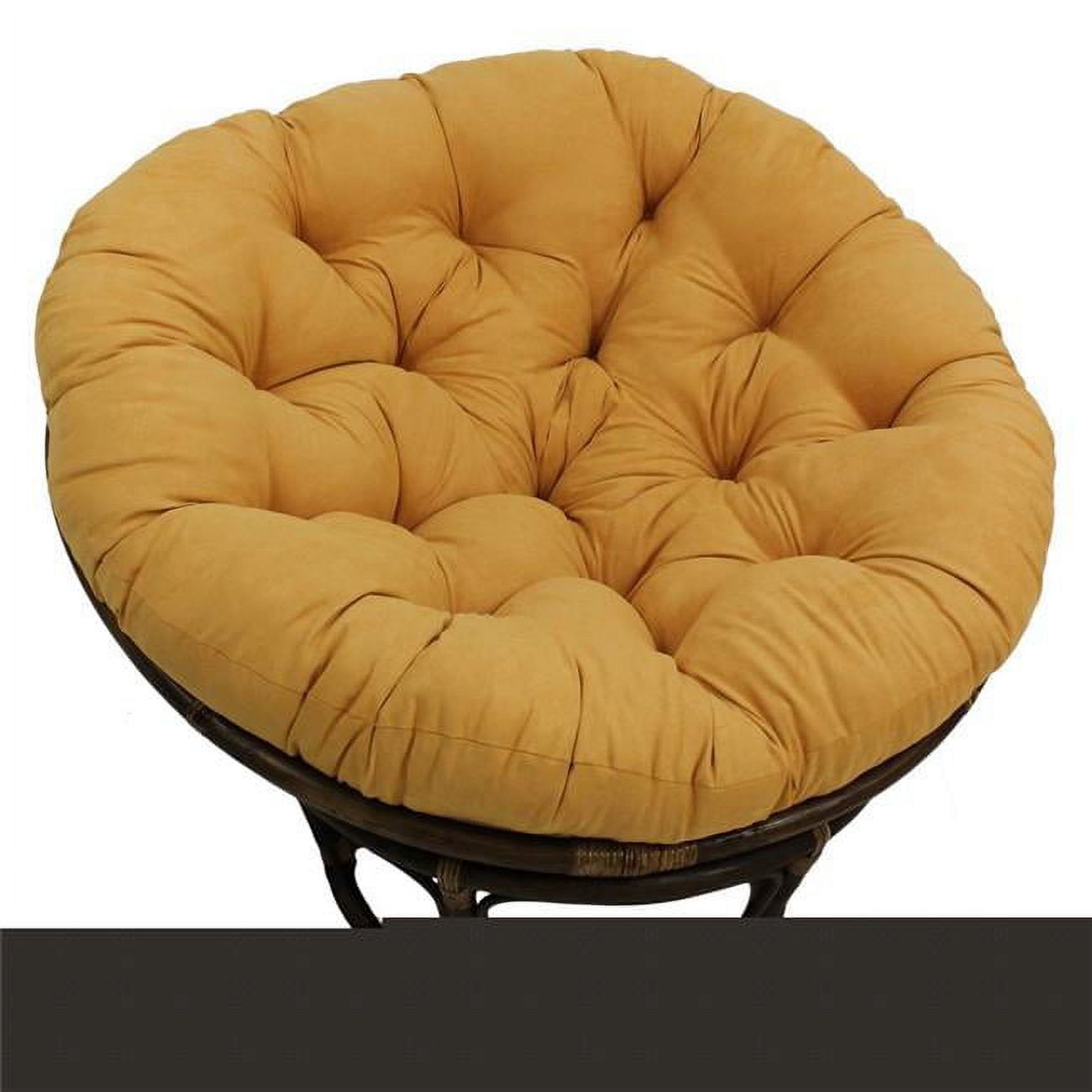 Lemon Microfiber Papasan Chair with Rattan Frame