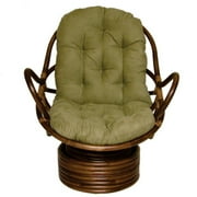 International Caravan Rattan Coil Base Swivel Rocker with Micro Suede Cushion