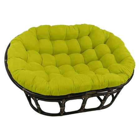 International Caravan Rattan Double Papasan Chair with Microsuede Cushion
