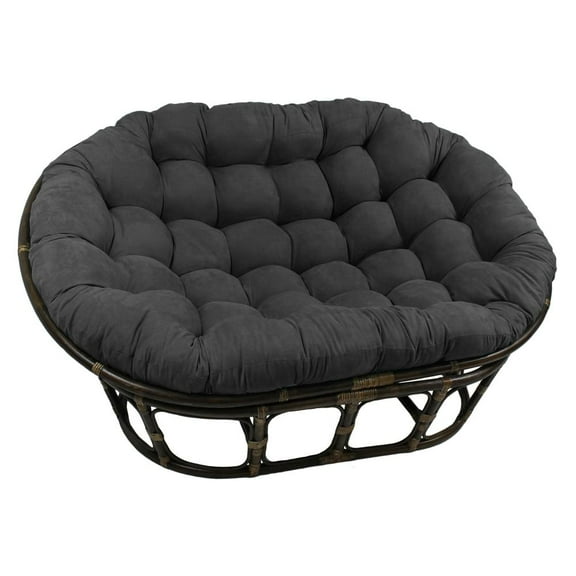 Rattan Double Papasan Chair with Microsuede Cushion