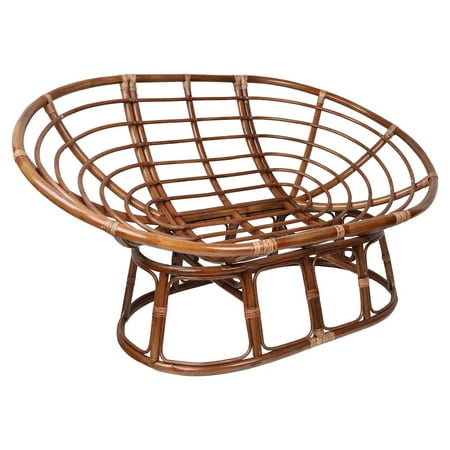 International Caravan Rattan Double Papasan Chair with Microsuede Cushion