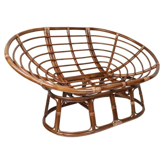 International Caravan Rattan Double Papasan Chair with Microsuede Cushion