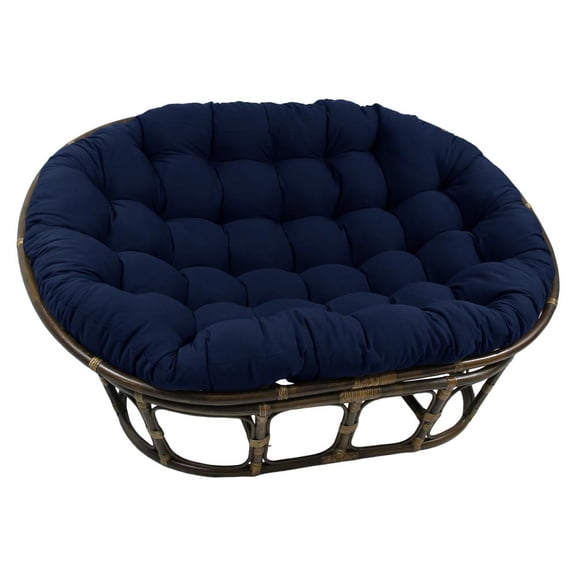 International Caravan Rattan Double Papasan  Chair with Twill Cushion