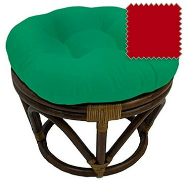 International Caravan Rattan Footstool with Twill Cushion