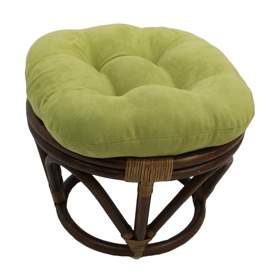 International Caravan Rattan Ottoman with Micro Suede Cushion