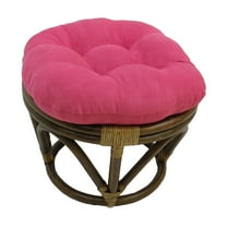 International Caravan Rattan Ottoman with Micro Suede Cushion