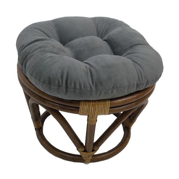 International Caravan Rattan Ottoman with Micro Suede Cushion